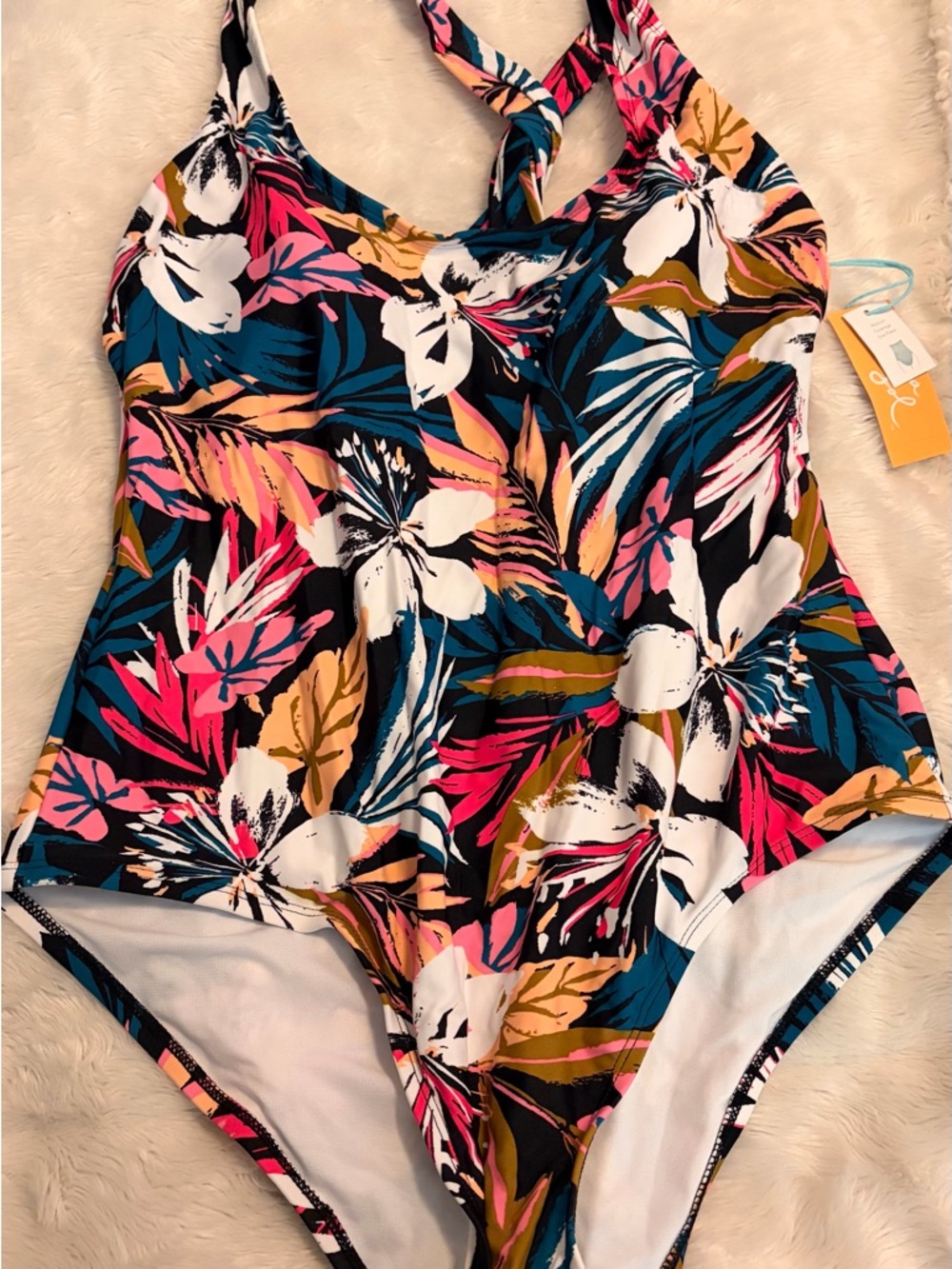 Kona Sol Teens + Womens Floral Tank One-Piece Swimsuit - Multicolor